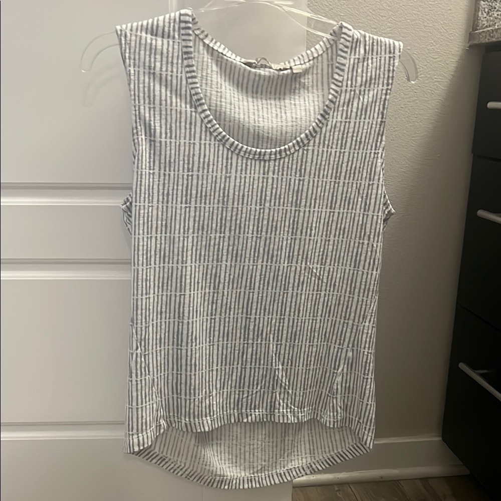 Athleta Gray Striped Tank Top